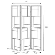 Biombo plegable Shoji de 3 paneles Damis, color negro