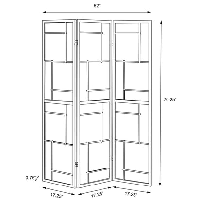 Damis 3-Panel Room Divider Folding Shoji Screen Black