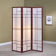 Biombo plegable Shoji de 3 paneles Katerina color cerezo