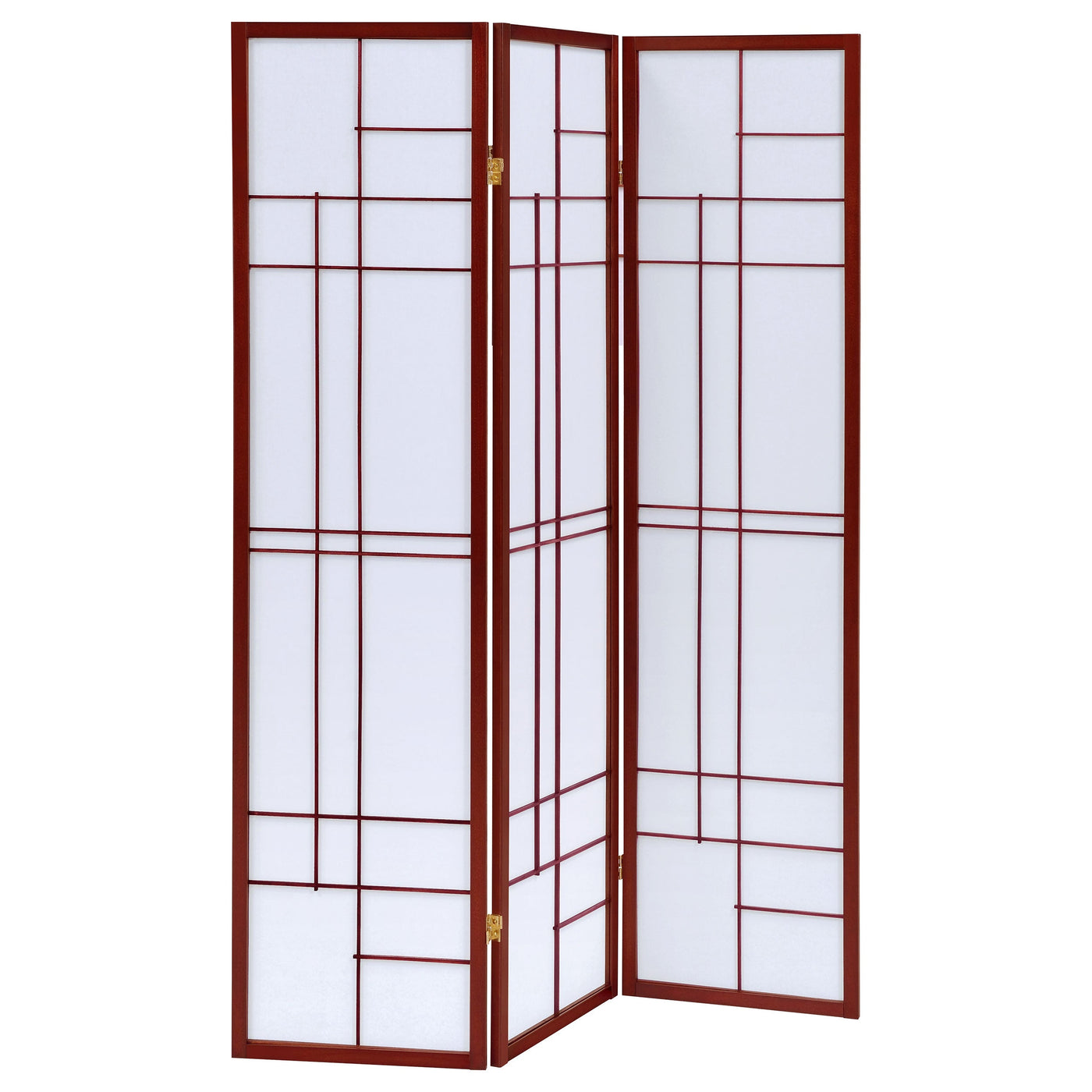 Biombo plegable Shoji de 3 paneles Katerina color cerezo