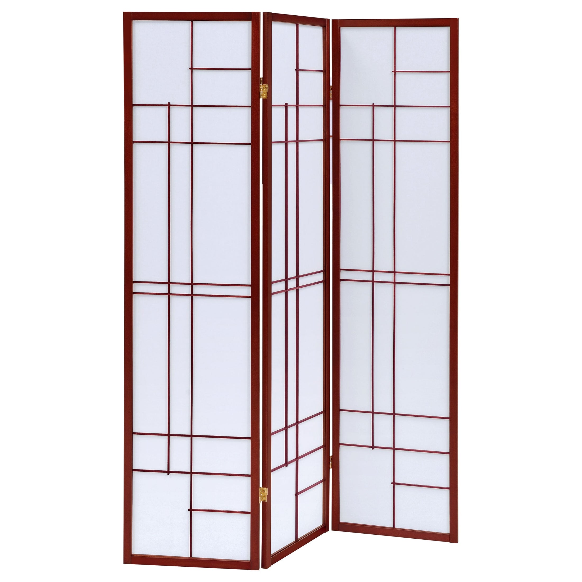 Biombo plegable Shoji de 3 paneles Katerina color cerezo