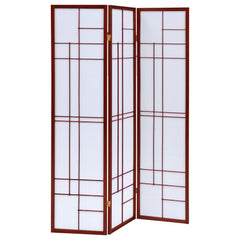 Biombo plegable Shoji de 3 paneles Katerina color cerezo