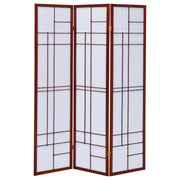 Biombo plegable Shoji de 3 paneles Katerina color cerezo