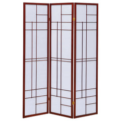 Biombo plegable Shoji de 3 paneles Katerina color cerezo