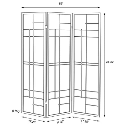 Biombo plegable Shoji de 3 paneles Katerina color cerezo