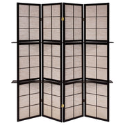 Iggy 4-Panel Room Divider Folding Shoji Screen Cappuccino