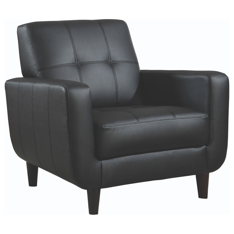 Sillón tapizado Aaron con brazos articulados y capitoné, color negro