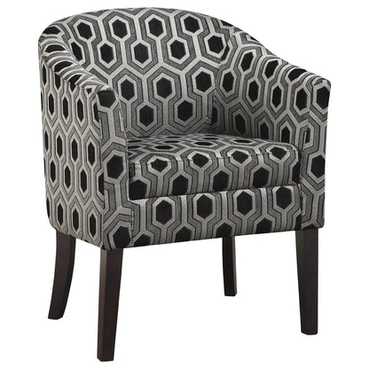 Sillón club tapizado Jansen con acento en gris y negro