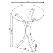 Mesa auxiliar redonda de acrílico con tapa de vidrio transparente Laning