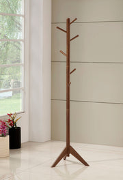 Devlin 6 Hook Freestanding Wood Coat Rack Hat Hanger Grey