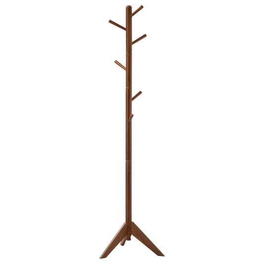 Devlin 6 Hook Freestanding Wood Coat Rack Hat Hanger Grey