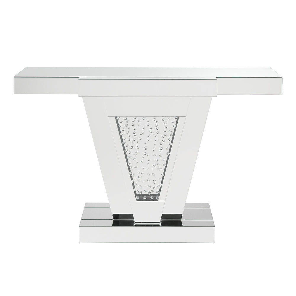 Nysa Console Table - Mirrored & Faux Crystals