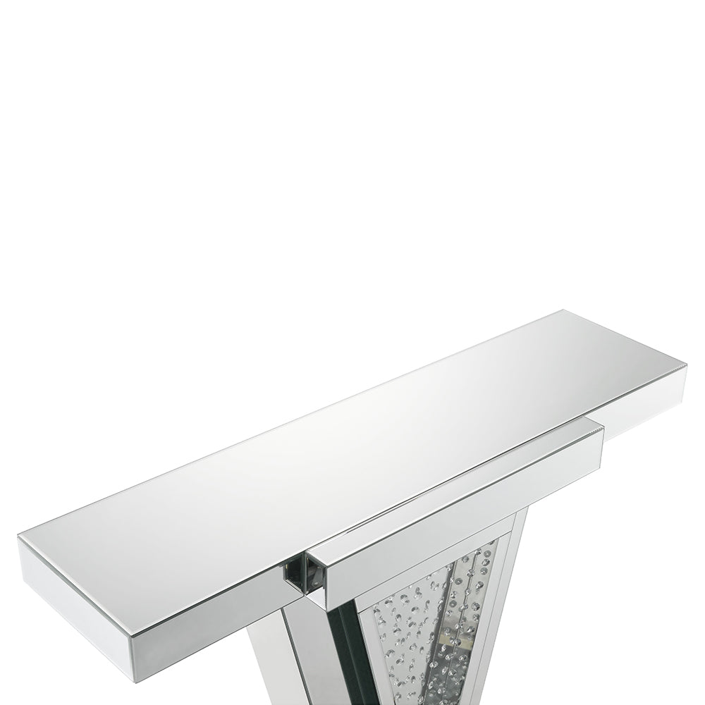 Nysa Console Table - Mirrored & Faux Crystals