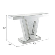 Nysa Console Table - Mirrored & Faux Crystals
