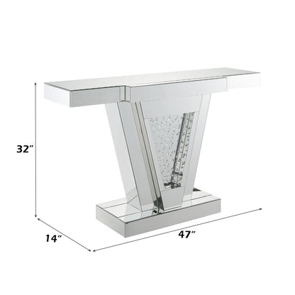 Nysa Console Table - Mirrored & Faux Crystals