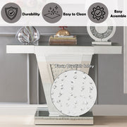 Nysa Console Table - Mirrored & Faux Crystals