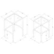 Juego de mesa nido Leilani con tapa de cristal, color negro
