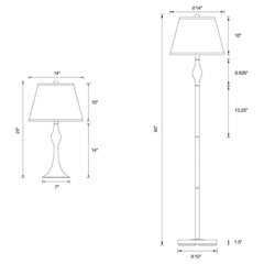 Griffin Floor and Table Lamp Set Brushed Nickel