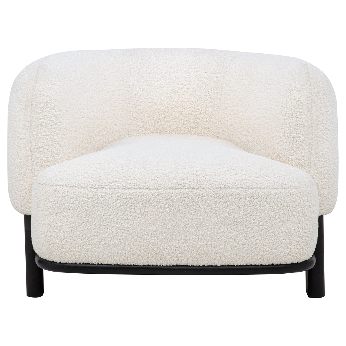 Lawler Upholstered Barrel Back Accent Chair Ivory and Black
