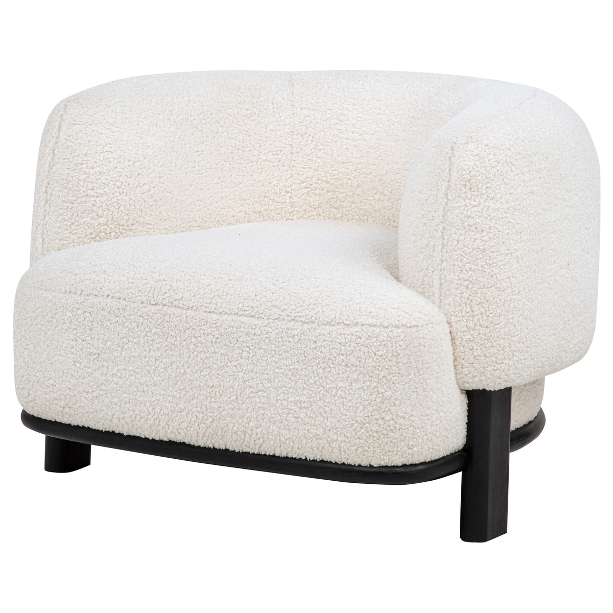 Lawler Upholstered Barrel Back Accent Chair Ivory and Black