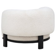 Lawler Upholstered Barrel Back Accent Chair Ivory and Black