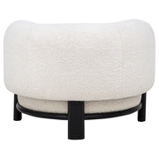 Lawler Upholstered Barrel Back Accent Chair Ivory and Black