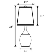 Lámpara de mesa Tenya Empire Shade Urn de 24 pulgadas, color plateado (juego de 2)