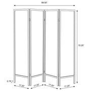 Biombo plegable Haidera de 4 paneles en damasco negro