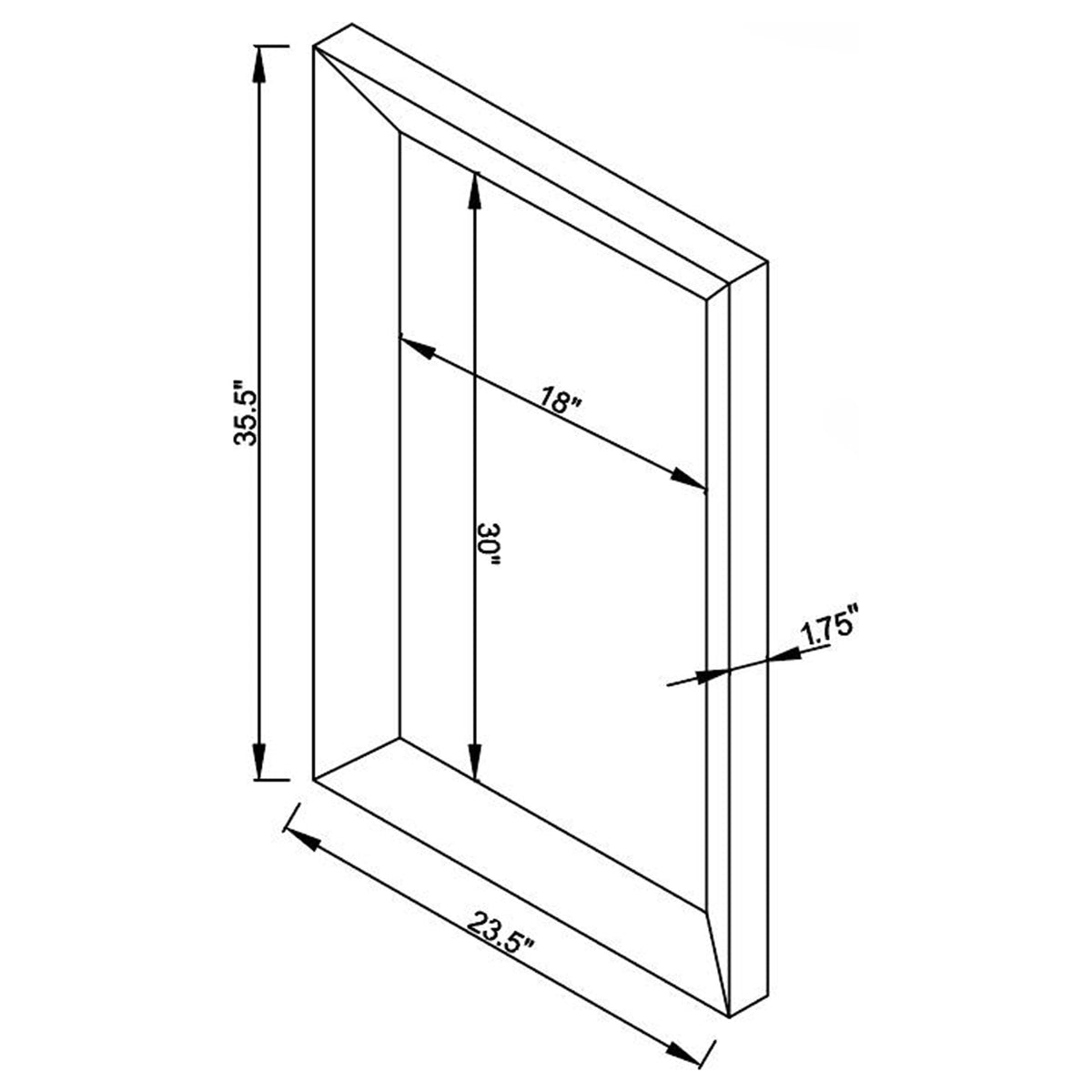 Espejo de pared con marco biselado Pinciotti de 36 x 24 pulgadas, plateado