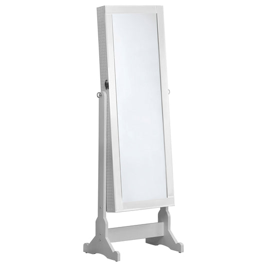 Yvonne Cheval Mirror with Jewelry Storage Dove Grey