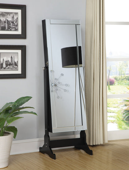 Espejo de cuerpo entero Batista con compartimento para guardar joyas, color blanco
