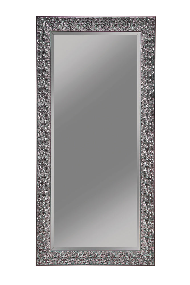 Espejo de piso rectangular Rollins de 32 x 66 pulgadas, color negro