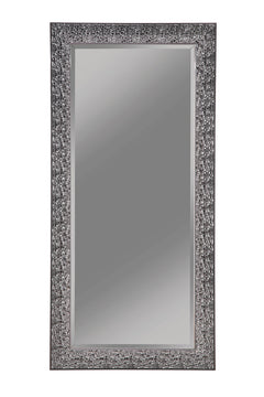 Espejo de piso rectangular Rollins de 32 x 66 pulgadas, color negro