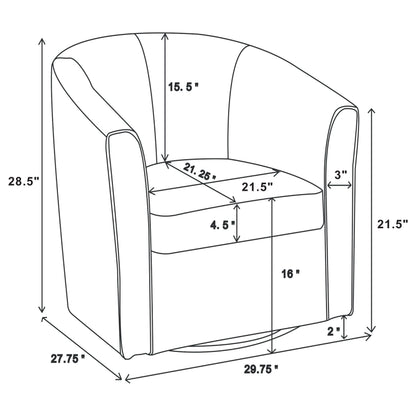 Turner Upholstered Barrel Back Swivel Chair Champagne