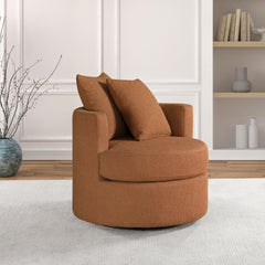 Silla giratoria decorativa tapizada Debbie color camello