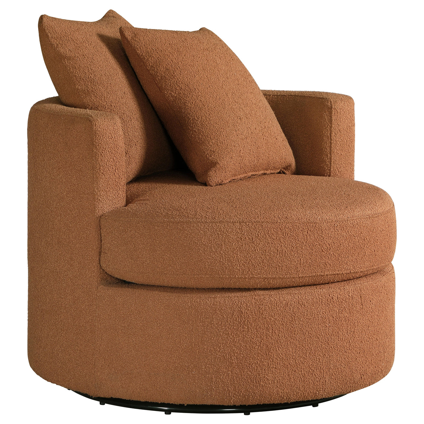 Silla giratoria decorativa tapizada Debbie color camello