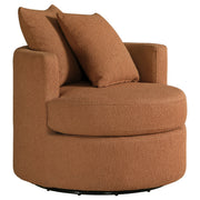 Silla giratoria decorativa tapizada Debbie color camello