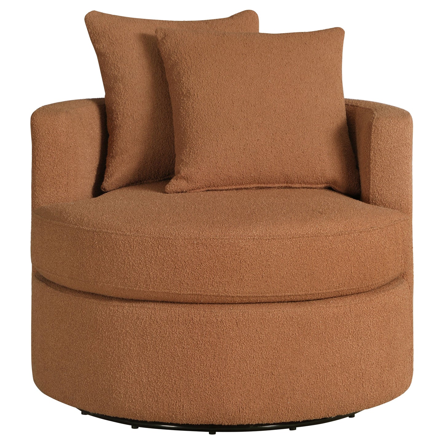 Debbie Upholstered Swivel Accent Chair Camel