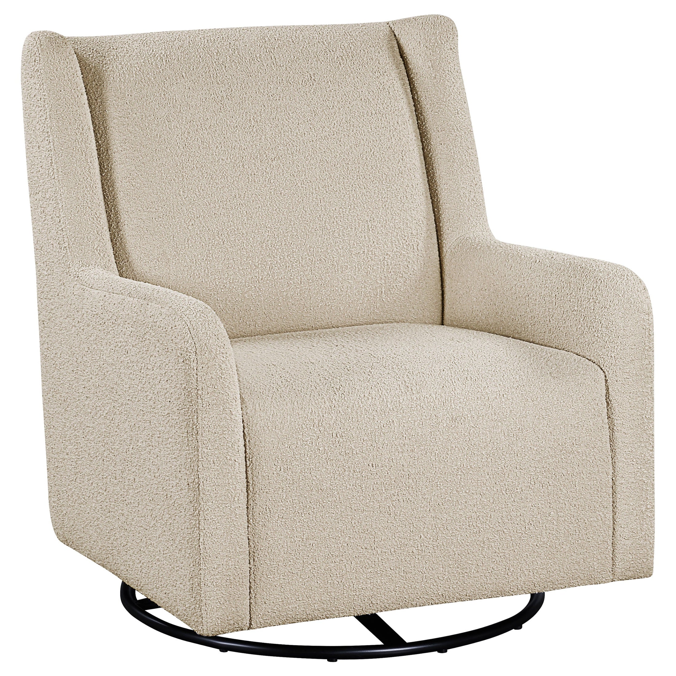Sillón reclinable giratorio tapizado Serra Boucle en color beige arena