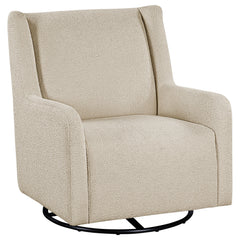 Sillón reclinable giratorio tapizado Serra Boucle en color beige arena