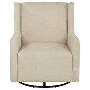 Sillón reclinable giratorio tapizado Serra Boucle en color beige arena