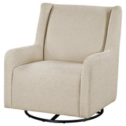Sillón reclinable giratorio tapizado Serra Boucle en color beige arena