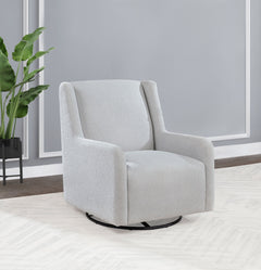 Sillón reclinable giratorio tapizado Serra Boucle en color beige arena