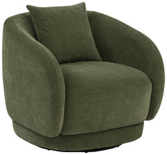 Arnaud Chenille Upholstered Swivel Accent Chair Green