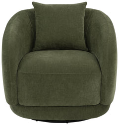 Arnaud Chenille Upholstered Swivel Accent Chair Green