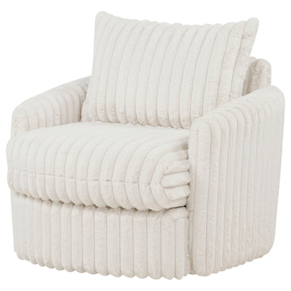 Sarco Corduroy Upholstered Swivel Accent Arm Chair Ivory