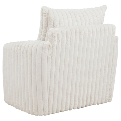 Sarco Corduroy Upholstered Swivel Accent Arm Chair Ivory