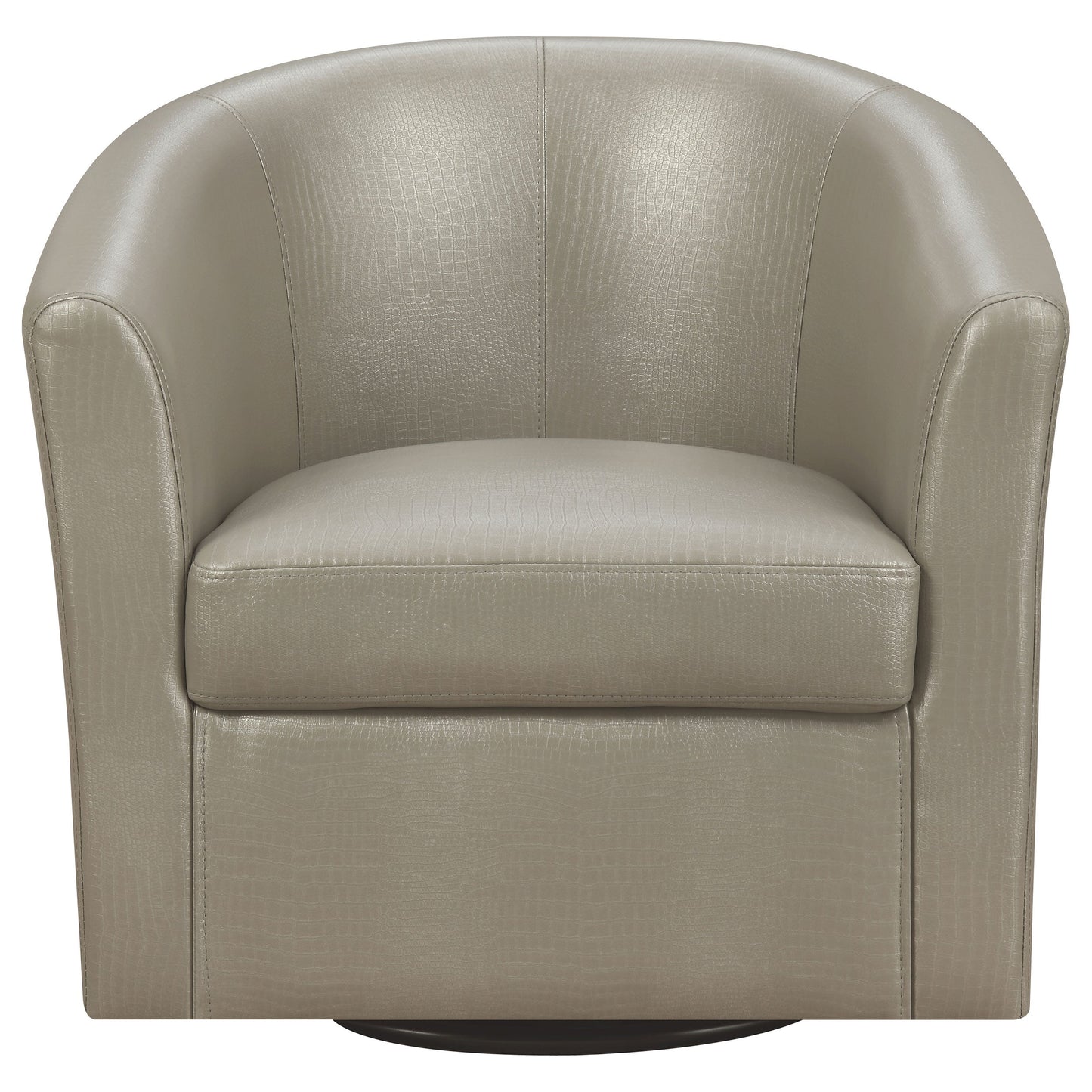 Turner Upholstered Barrel Back Swivel Chair Champagne
