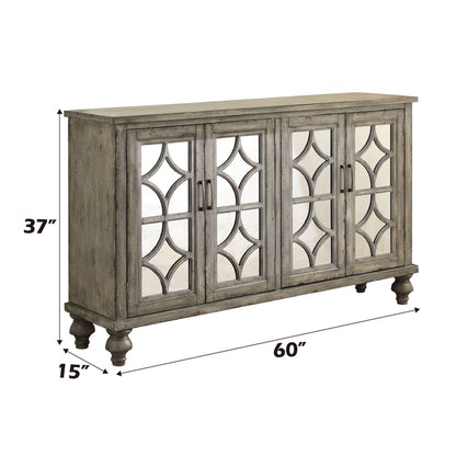 Velika Console Cabinet - Weathered Gray (60"W x 15"D x 37"H)