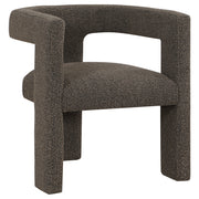 Silla auxiliar tapizada Petra Boucle en marrón chocolate